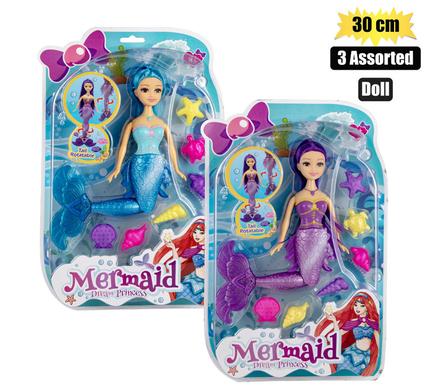 Doll Mermaid W/Accessories 30Cm